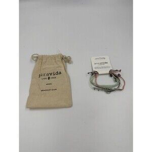 PuraVida Bracelet Club 4 Piece Pack with Bag Pink, Purple, White, Green, Jewels